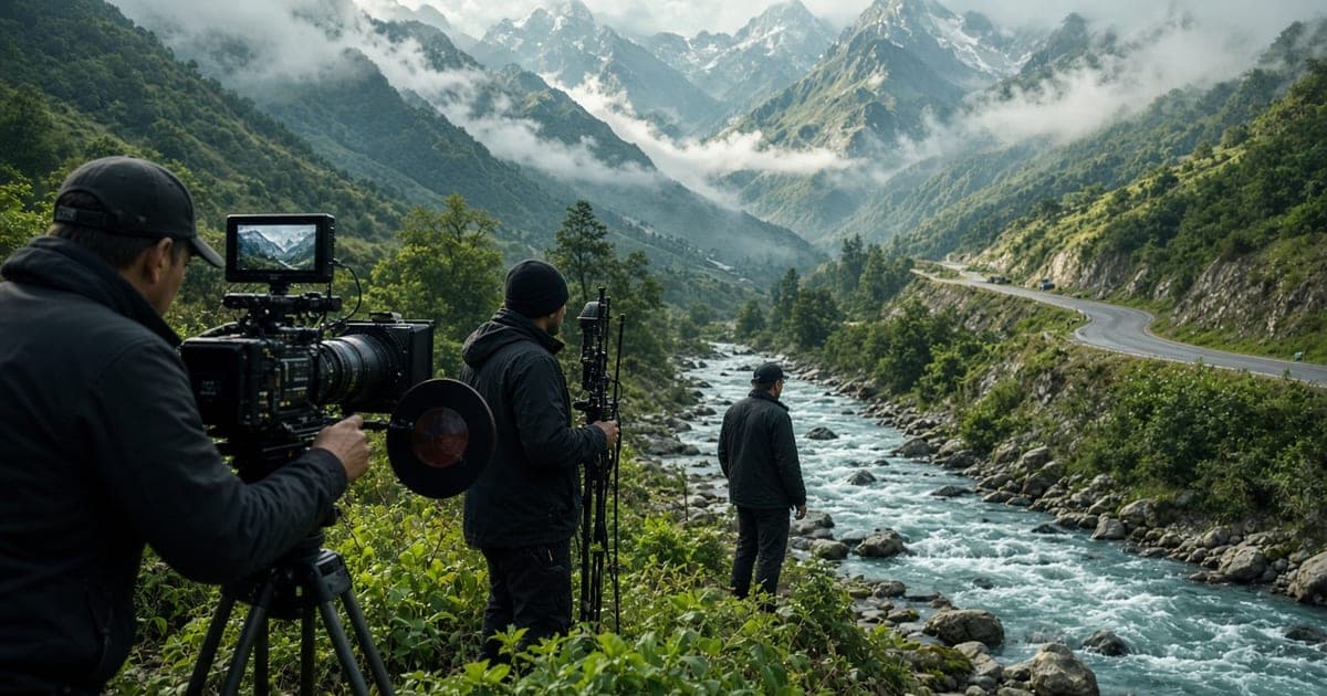 Kəlbəcər və Laçın dağ-çay mənzərəsində turizm reklam çəkilişi