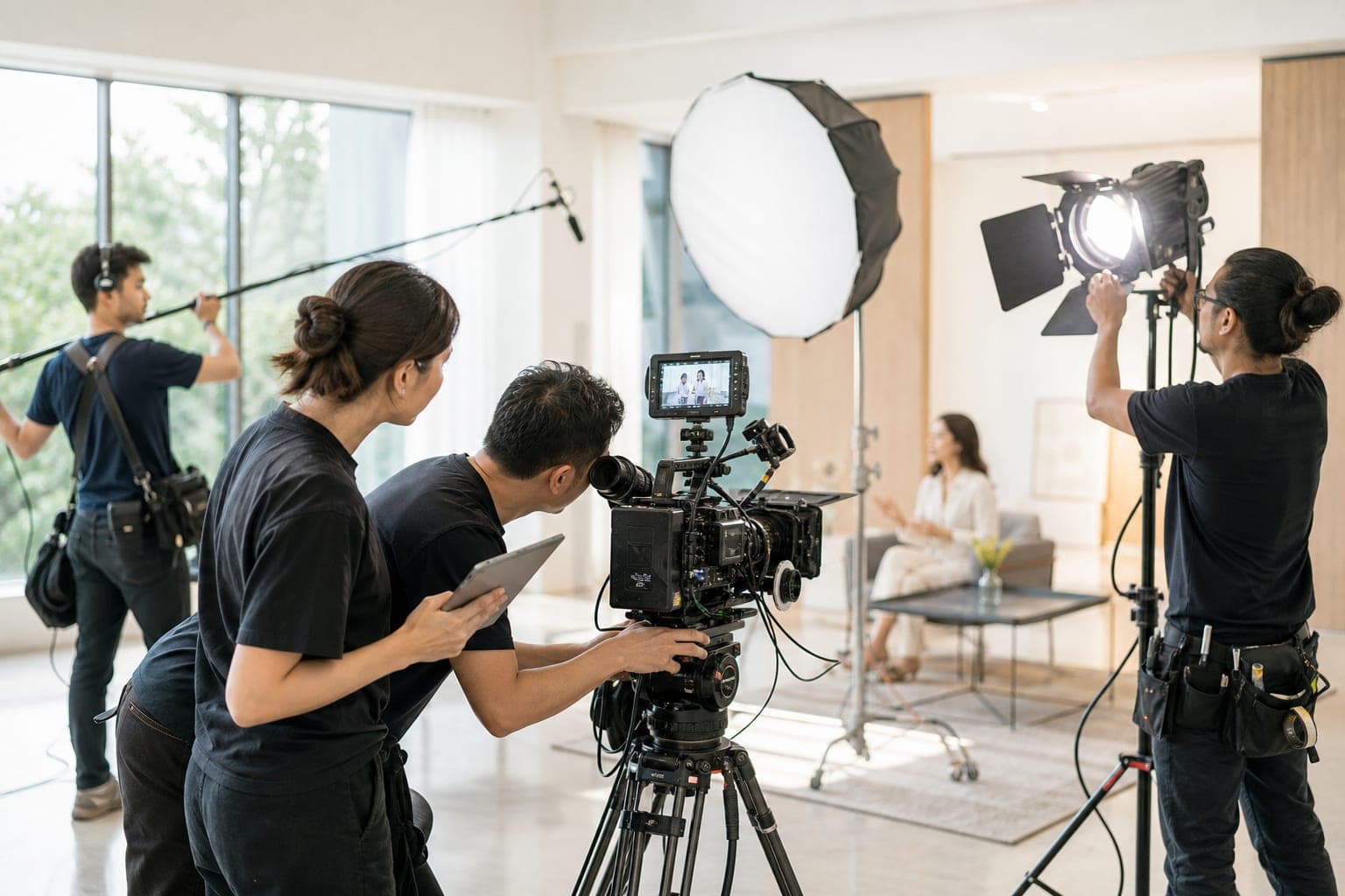 Media7 production komandası Bakıda video çəkilişində