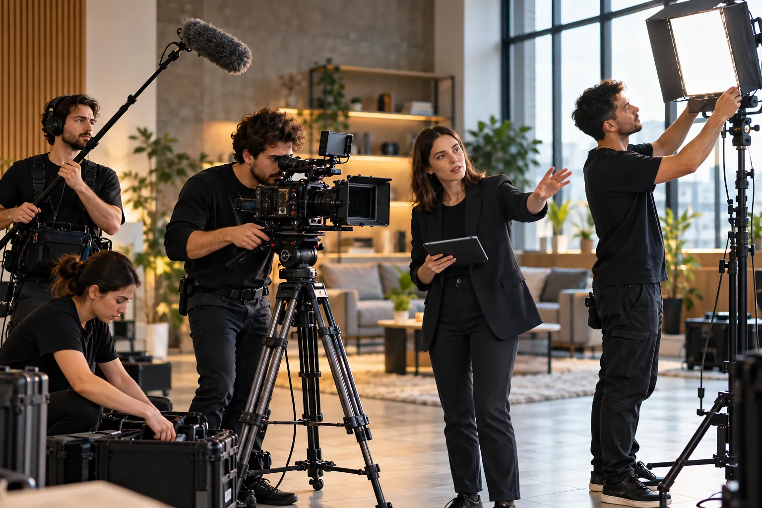 Qısa video sessiyası üçün kompakt production komandası